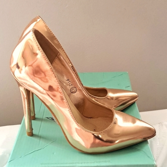 Rose Gold Metallic Pumps (Asos) - Picture 2 of 5